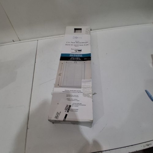 MAINSTAYS FAUX WOOD HORIZONTAL WINDOW BLINDS - 24" X 48" - WHITE (MODEL:MSF500000800012) image 2