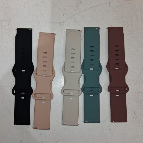 5PK ZOCOVIN SILICONE WATCH BANDS - FOR GARMIN VIVOACTIVE 6 / VIVOACTIVE 5 / FORERUNNER 55 - GREEN / NUDE / ROSE PINK / BLACK / BEIGE image 2