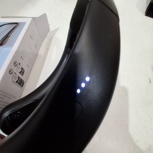 AMACOOL BLADELESS NECK FAN - RECHARGEABLE BATTERY POWERED - 3 SPEEDS - BLACK - (MODEL: HF370) image 2