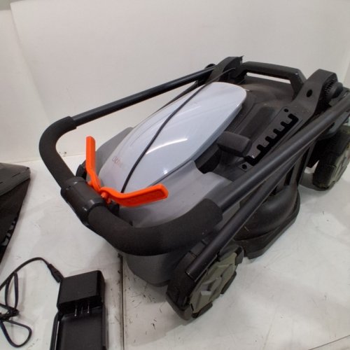 LITHELI U20 HANDY SERIES BRUSHLESS LITHIUM-ION PUSH CORDLESS ELECTRIC LAWN MOWER - 20V - 2AH - 13" - WHITE/BLACK/ORANGE (MODEL: U20L-M02-0A110) image 5