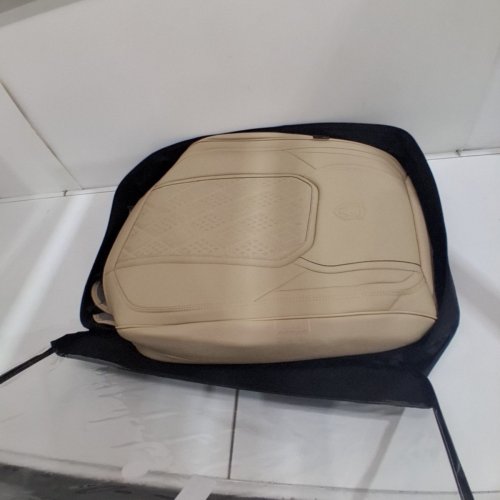 2PC COVERADO WATERPROOF NAPPA LEATHER CUSHION CAR SEAT COVERS - UNIVERSAL - FRONT SEATS ONLY - BEIGE (MODEL: ‎SCU003) image 2