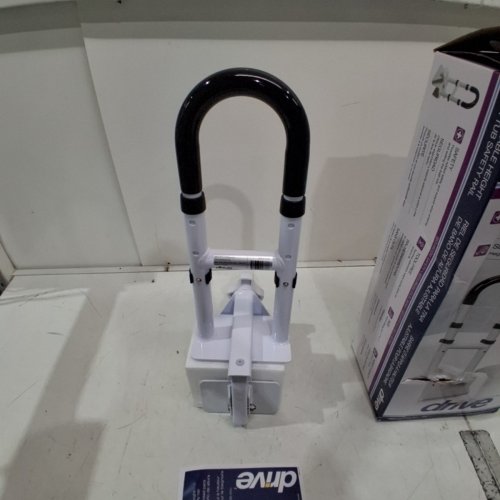 DRIVE MEDICAL ADJUSTABLE BATHTUB SAFETY RAIL TOOL-FREE CLAMP MOUNT - 300LBS CAPACITY - WHITE/BLACK (MODEL: RTL12036-ADJ) image 3