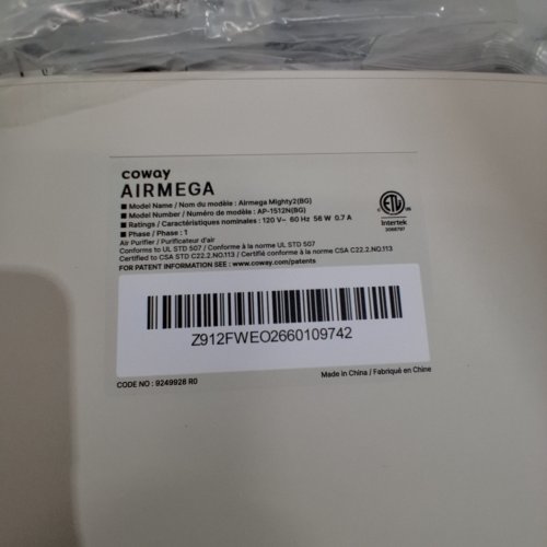COWAY AIR PURIFIER - 120 V, 60HZ, 56W, 0.7A - WHITE (MODEL: AP-1512N) image 2