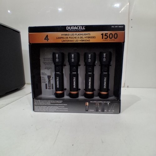 4PK DURACELL HYBRID LED FLASHLIGHTS - 1500LM - BLACK (MODEL:1806270) image 2