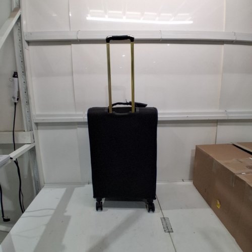 KENNETH COLE REACTION CHELSEA CHEVRON QUILTED SOFTSIDE EXPANDABLE 8-WHEEL SPINNER SUITCASE LUGGAGE - 24" - BLACK/ GOLD (MODEL: 148404) image 7