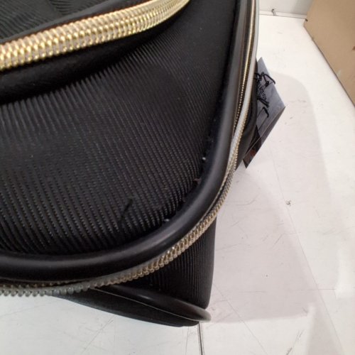 KENNETH COLE REACTION CHELSEA CHEVRON QUILTED SOFTSIDE EXPANDABLE 8-WHEEL SPINNER SUITCASE LUGGAGE - 24" - BLACK/ GOLD (MODEL: 148404) image 10