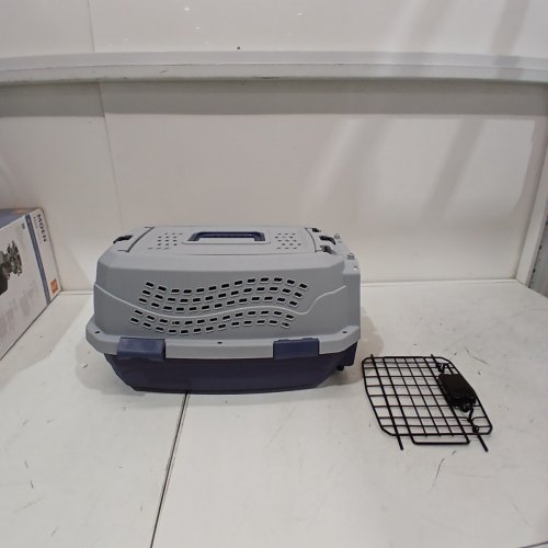 AMAZON BASICS 2-DOOR PET CARRIER - 19" - GREY/BLUE image 3