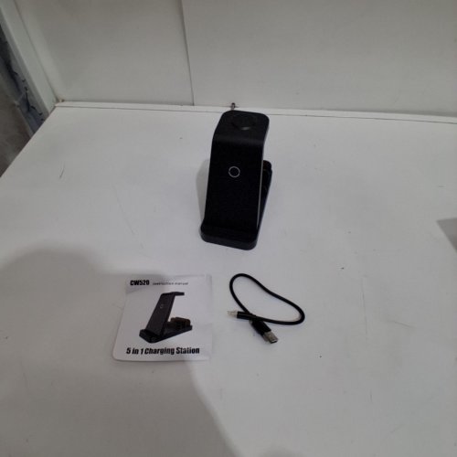 GAUOLN 5-IN-1 WIRELESS CHARGING STATION FOR MULTIPLE DEVICES - 12V USB/USB-C/LIGHTNING - BLACK (MODEL: CW520) image 2