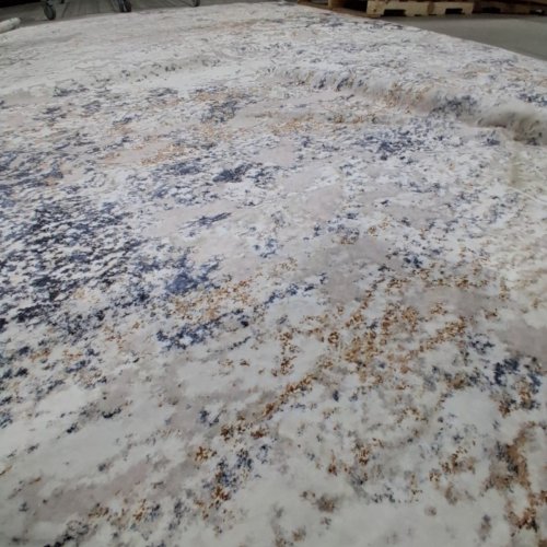 DMOYEST AREA RUG - 10" X 14" - ABSTRACT BLUE/BEIGE/WHITE image 5