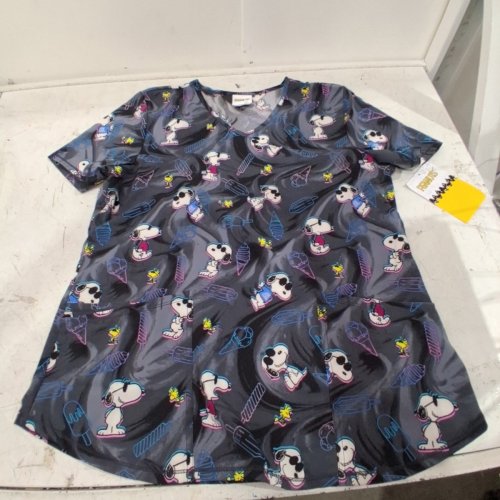 WOMAN'S FASHION SCRUBSTAR PEANUTS SNOOPY SCRUB TOP - MEDIUM - DARK GRAY (STYLE: WC728-26PNX0 R54) image 2
