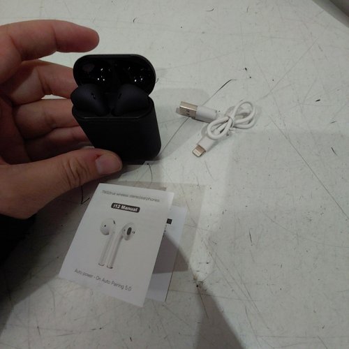 BLUETOOTH WIRELESS EARBUDS WITH CHARGING CASE - BLACK (MODEL: I12) image 3