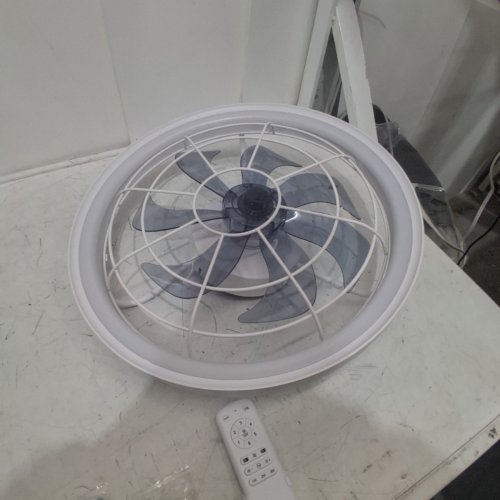 AIRWIT LOW PROFILE CEILING FAN WITH LIGHTS, APP & REMOTE - 20" - WHITE (MODEL: LS5001) image 2