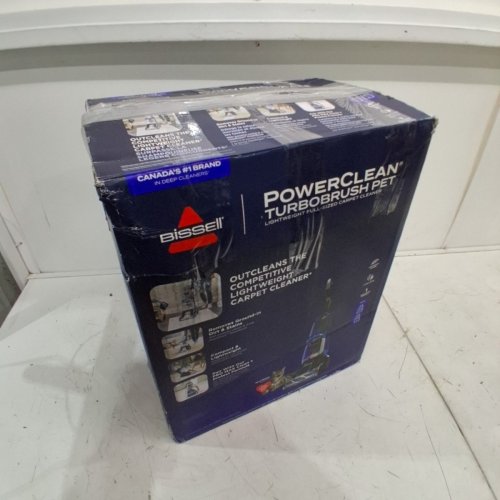 BISSELL POWERCLEAN TURBOBRUSH PET UPRIGHT CARPET CLEANER, POWERFUL & LIGHTWEIGHT - 120V - BLUE - (MODEL:3939C) image 6