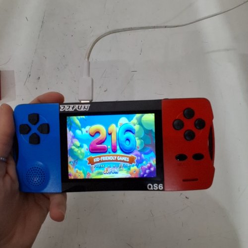 JJFUN RETRO HANDHELD GAME CONSOLE - 100+ GAMES - 3.2" IPS SCREEN - RED/BLUE (MODEL: QS6) image 2