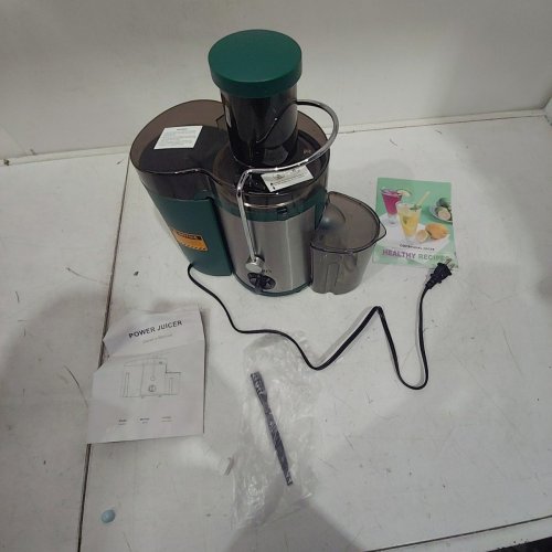 QCEN CENTRIFUGAL FRUIT/VEGETABLE POWER JUICER EXTRACTOR MACHINE WITH WIDE MOUTH - 500W - 3” FEED CHUTE - GREEN (MODEL: KS-501) image 3