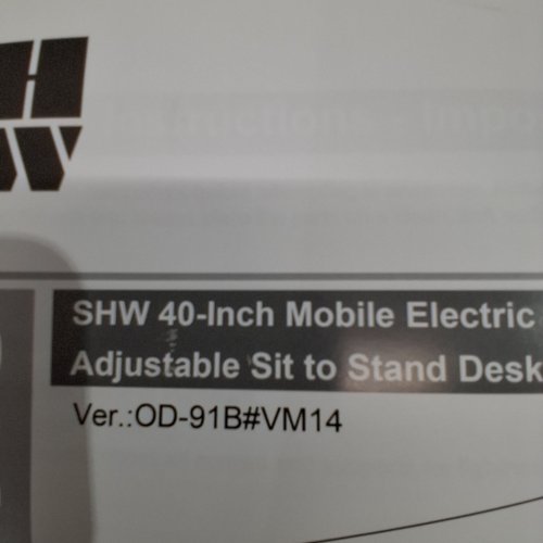 SHW 40" ELECTRIC HEIGHT ADJUSTABLE STANDING DESK WITH ACCESSORIES - WHITE (MODEL: OD-91B#VM14) image 8