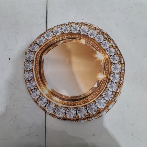 20PK FLAT PRINTING GOLDEN DIAMOND ROUND PLATE MAT -16" - GOLD image 2