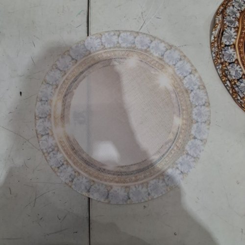 20PK FLAT PRINTING GOLDEN DIAMOND ROUND PLATE MAT -16" - GOLD image 3