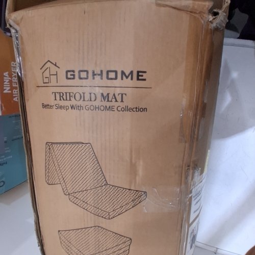 GOHOME SOFT ORTHOPEDIC TRIFOLD MATTRESS - 54" X 72" X 4" - WHITE/GREY image 2
