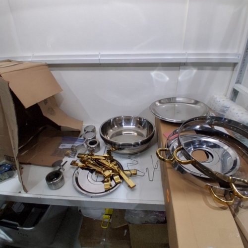 4PK CHAFING DISH WARMING TRAYS WITH CHAFING FUEL CANS AND SERVING ACCESSORIES - 8QT - GOLD SILVER image 2