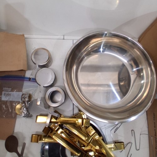 4PK CHAFING DISH WARMING TRAYS WITH CHAFING FUEL CANS AND SERVING ACCESSORIES - 8QT - GOLD SILVER image 3