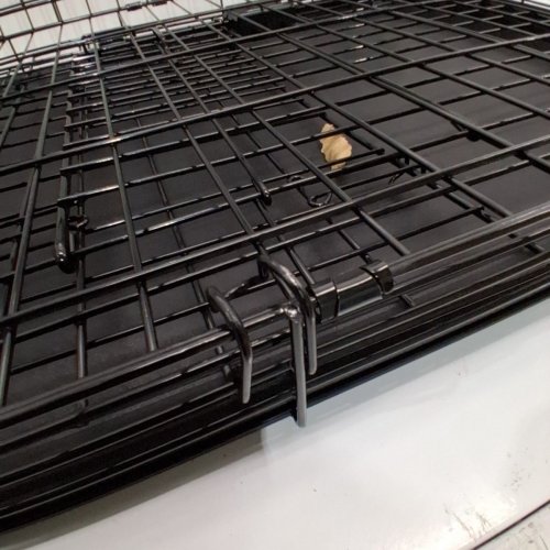 UNBRANDED SAFE AND STRONG WIRE PET CAGE WITH DOUBLE DOOR, FOLDABLE - 36" X 24.5" X 22.5"- BLACK image 3