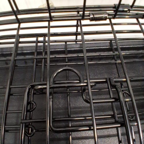 UNBRANDED SAFE AND STRONG WIRE PET CAGE WITH DOUBLE DOOR, FOLDABLE - 36" X 24.5" X 22.5"- BLACK image 5