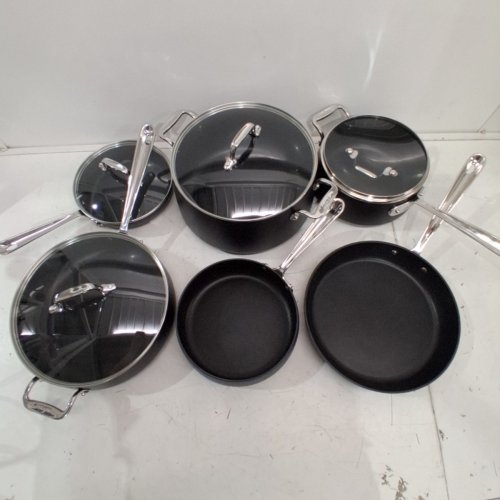 10PC ALL-CLAD HA1 HARD ANODIZED NONSTICK COOKWARE SET - BLACK (MODEL: E113SC64) image 2