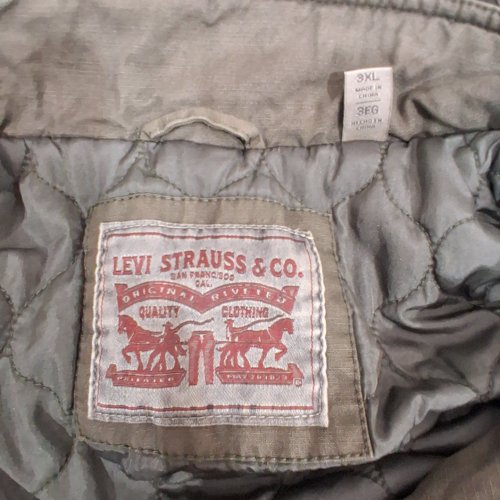 MEN'S LEVI STRAUSS & CO. WASHED COTTON MILITARY FIELD JACKET WITH EPAULETS - 3XL - BROWN image 4
