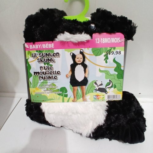 TODDLER PALAMON LIL' STINKER SKUNK COSTUME - 12-18 MONTHS - BLACK/WHITE image 2