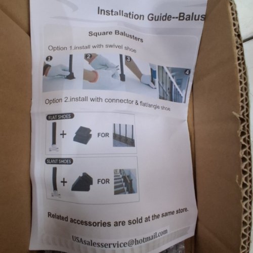 15PK SIDASU IRON SQUARE BALUSTERS STAIR SPINDLES - 44" X 1/2" - BLACK image 3