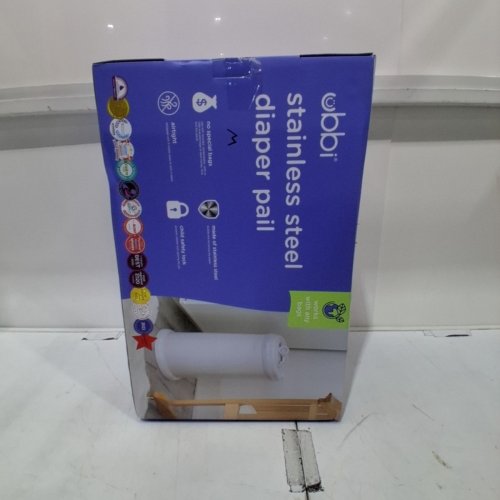 UBBI STAINLESS STEEL DIAPER PAIL WITH LOCK - 13 GAL - WHITE (MODEL: 10114N) image 5