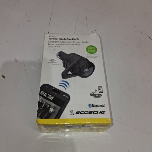 SCOSCHE WIRELESS BLUETOOTH HANDS FREE CAR KIT FM TRANSMITTER WITH AUX AND 12W USB PORTS - BLACK (MODEL: BTFM5-SP) image 3