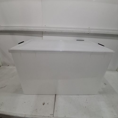 IRIS USA WEATHERPRO AIRTIGHT PLASTIC STORAGE BINS WITH LID AND LATCHES - 19.9" X 31.9" X 18.1" - 156 QT - CLEAR / BLACK (MODEL: UCB-XL) image 5