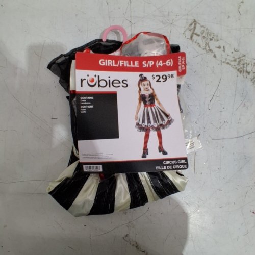 2PC GIRLS RUBIES CIRCUS GIRL COSTUME - SMALL 4/6 - BLACK RED WHITE image 2