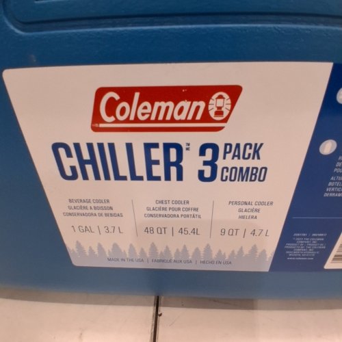 3PC COLEMAN 48QT COOLER WITH 9QT MINI-COOLER AND 1GAL JUG - BLUE - (MODEL: 2207791) image 10