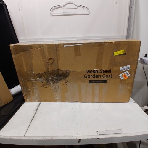 REAL RELAX MESH STEEL GARDEN CART -- 880 LBS MAX - BLACK AND YELLOW image 5