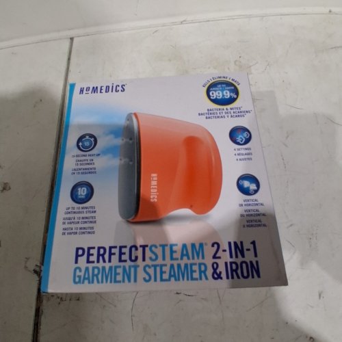 HOMEDICS PERFECTSTEAM 2-IN-1 GARMENT STEAMER & IRON - ORANGE image 2