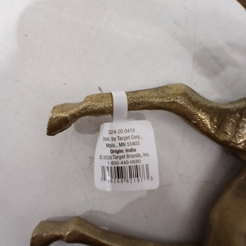 HEARTH & HAND DECORATIVE METAL HORSE FIGURINE - 8" - GOLD image 2