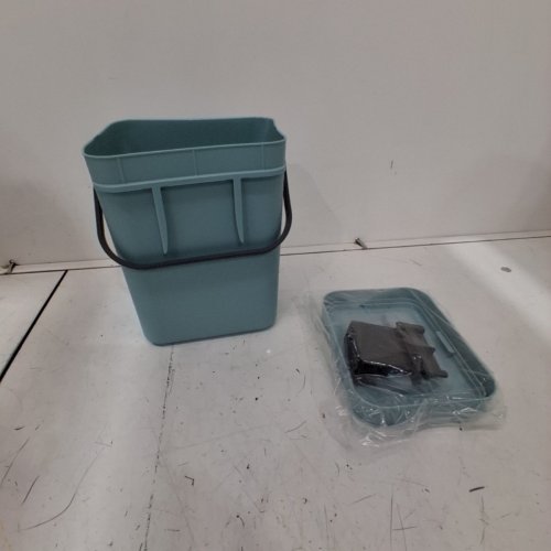 VIGIND HANGING SMALL TRASH/COMPOST BASKET WITH LID - 5 L - TEAL image 2