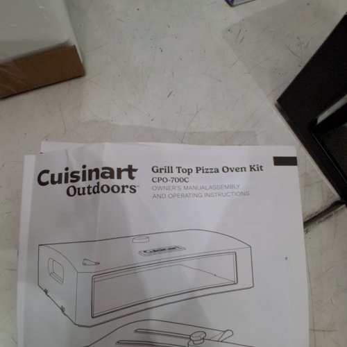 CUISINART OUTDOOR PIZZA OVEN KIT FOR GRILL WITH THERMOMETER - 12"- BLACK- (MODEL: CPO-700C) image 2