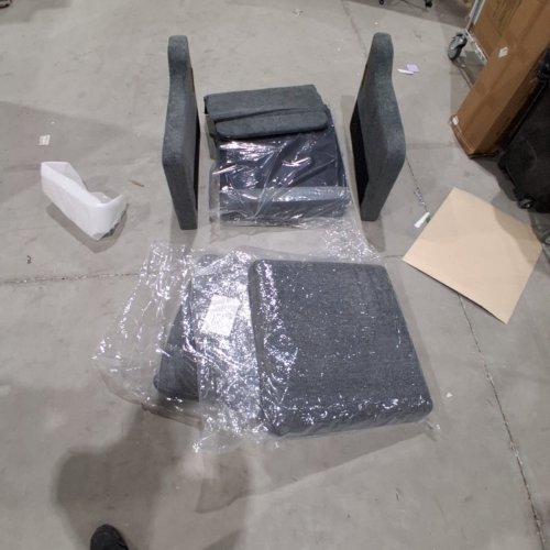 COLAMY MODERN ACCENT CHAIR WITH FOLDABLE SIDE TABLE - DARK GREY (MODEL: ACW08) image 2