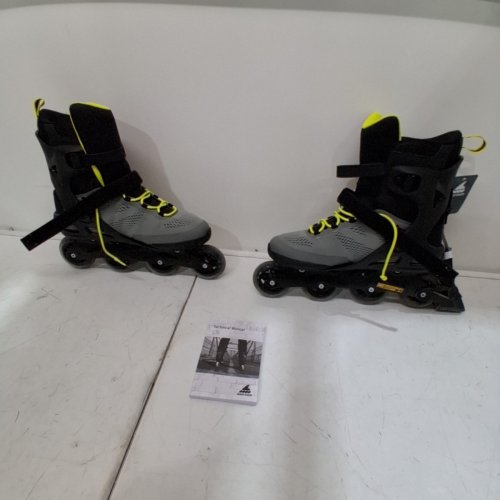 MEN'S ROLLERBLADE MACROBLADE 80 ABT INLINE SKATES - SIZE 11 - GRAY SILVER/BLACK/NEON YELLOW (MODEL: MACROBLADE 80 ABT) image 2