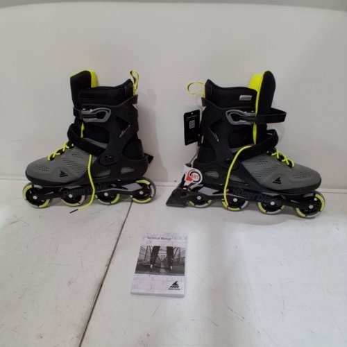MEN'S ROLLERBLADE MACROBLADE 80 ABT INLINE SKATES - SIZE 11 - GRAY SILVER/BLACK/NEON YELLOW (MODEL: MACROBLADE 80 ABT) image 3