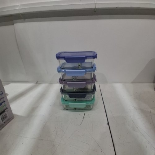 10PC ELLO COLOUR LOCK DIVIDED GLASS MEAL PREP SET - 800ML - MULTICOLOUR (MODEL: 1901809) image 3