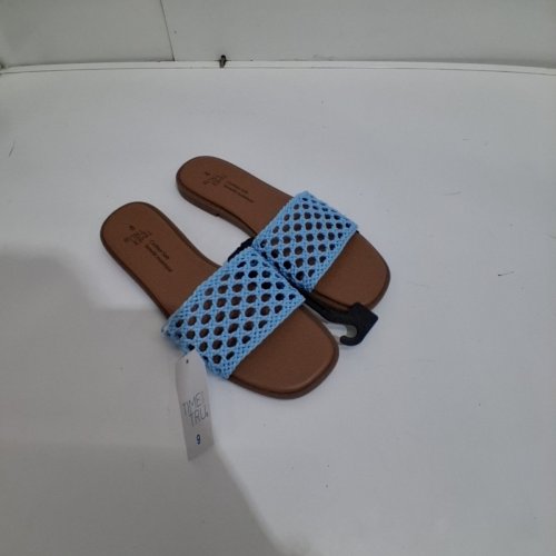 WOMEN'S TIME AND TRU WOVEN SLIDE SANDALS - 9 - BLUE image 2