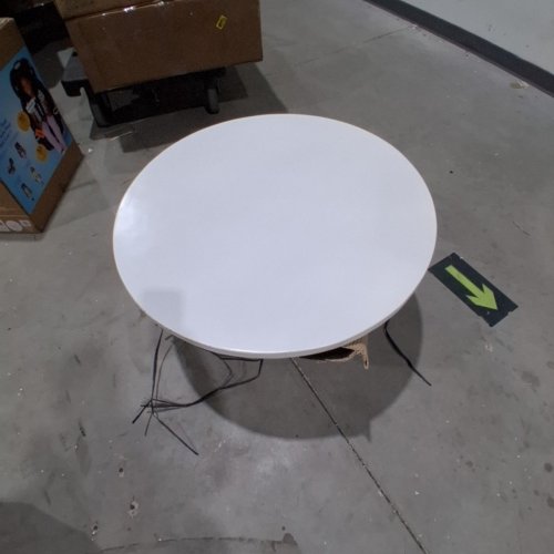 PARVANA ROUND COFFEE TABLE WITH FLUTED PEDESTAL BASE - WHITE (MODEL: 14451) image 4