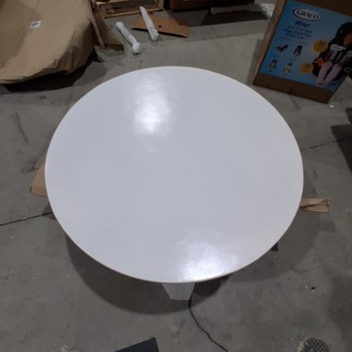PARVANA ROUND COFFEE TABLE WITH FLUTED PEDESTAL BASE - WHITE (MODEL: 14451) image 7