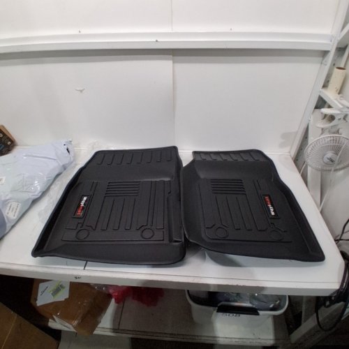 2PC WQYIMAT ALL WEATHER FRONT FLOOR LINER MATS FOR 1980-97 FORD F150/F250/F350 & FORD BRONCO - BLACK image 3