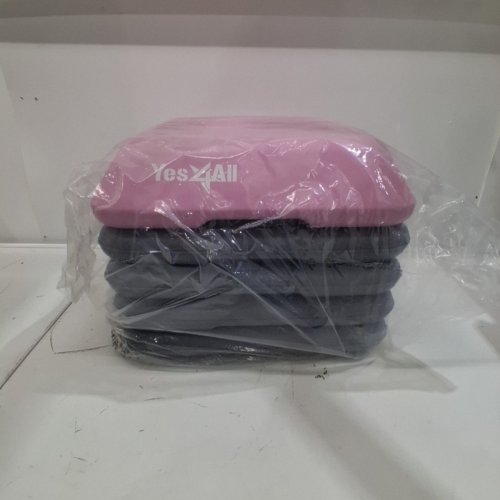 5PC YES4ALL ADJUSTABLE HIGH STEP AEROBIC PLATFORM - 16" X 16" - PINK/GREY image 2